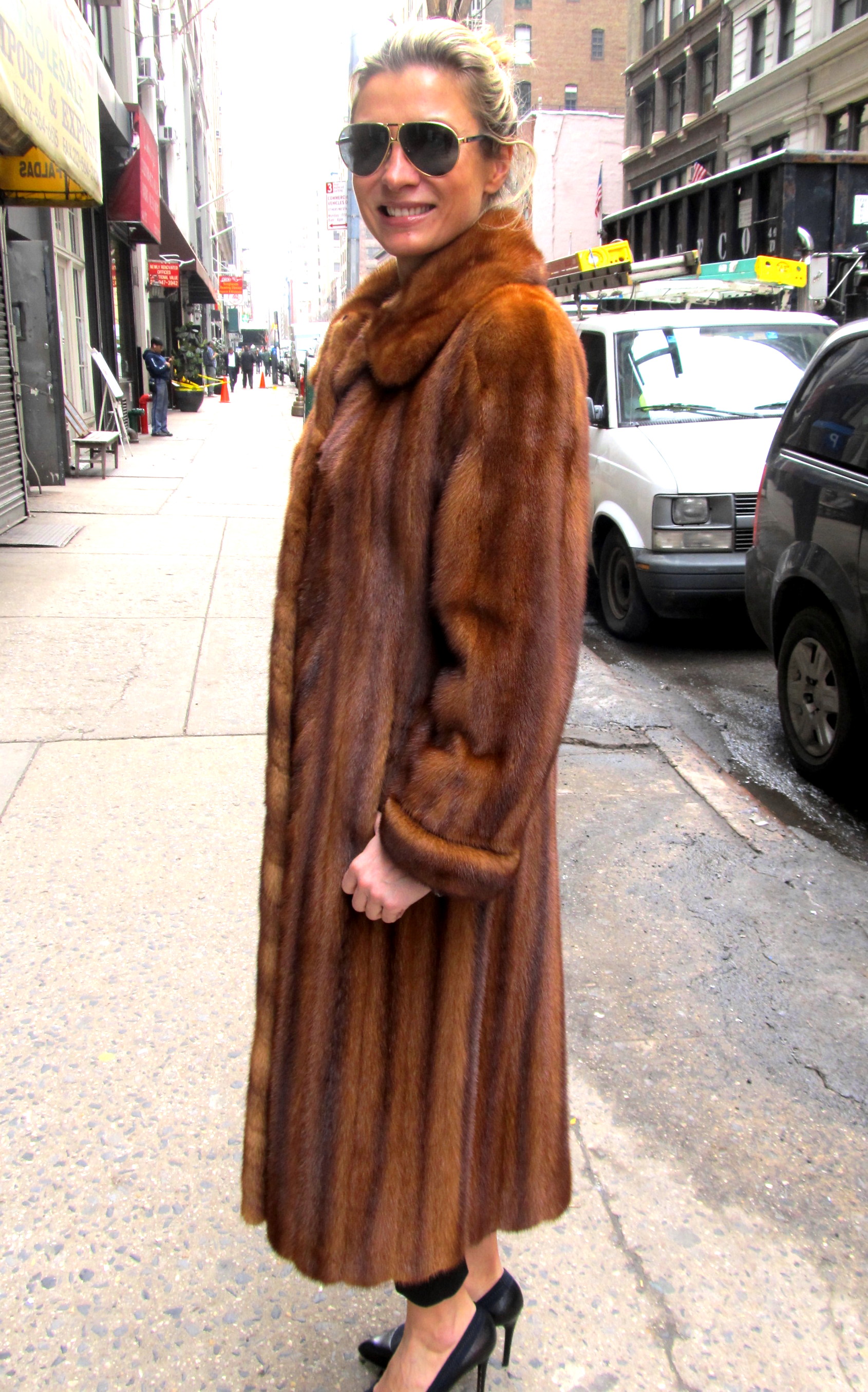Just Reduced** Pre-Owned Cognac Dyed Female Mink Coat ( size: 8 ...