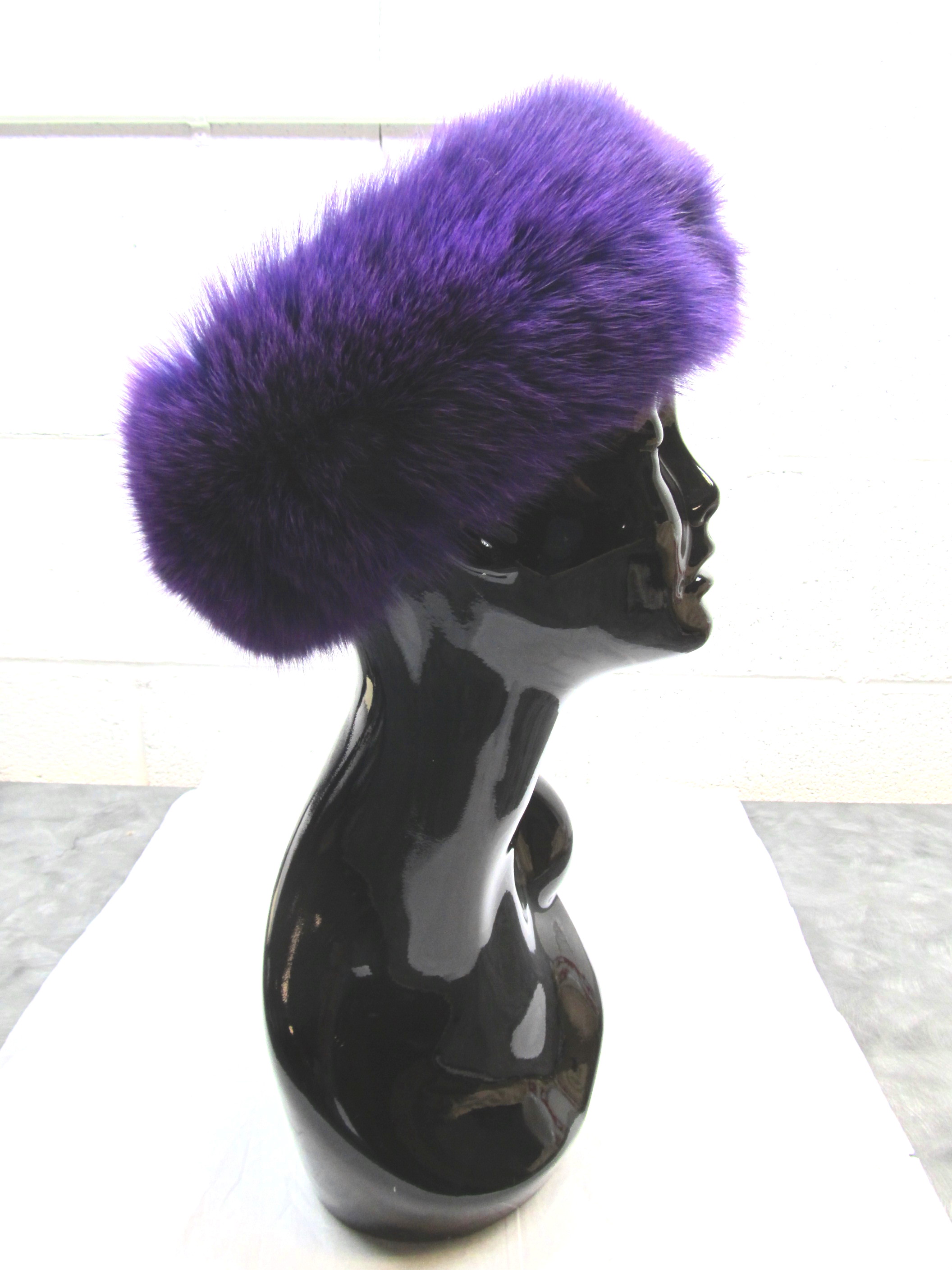 Violet Dyed Fox Headband