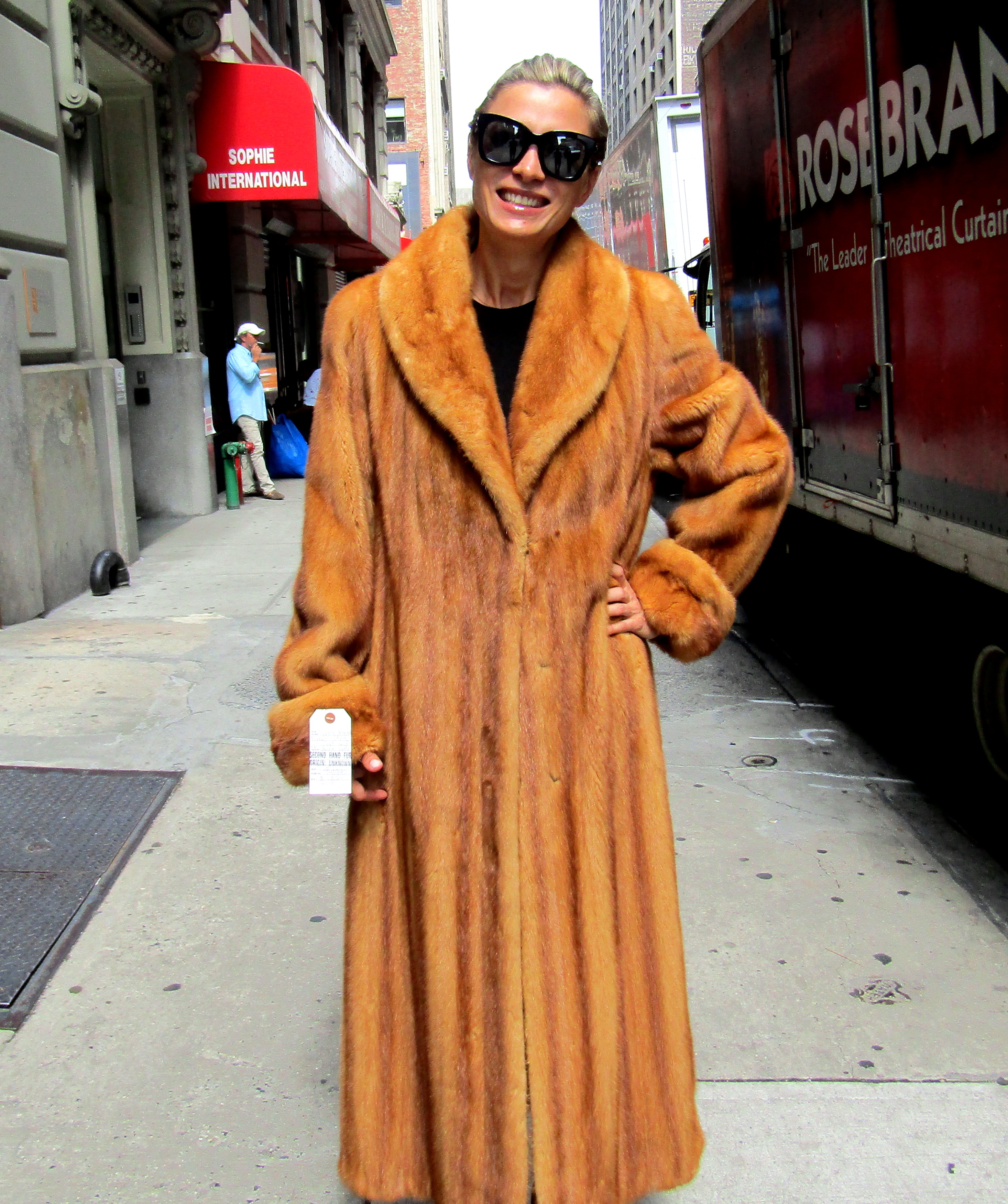 Pre-Owned Whiskey Dyed Let Out Female Mink Coat (size: 8 - 10 ...