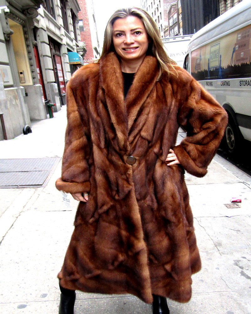 Fendi Designed Pre-Owned Wild Type Mink Directional Coat (size: 12 - 14) - Madison Avenue Furs ...