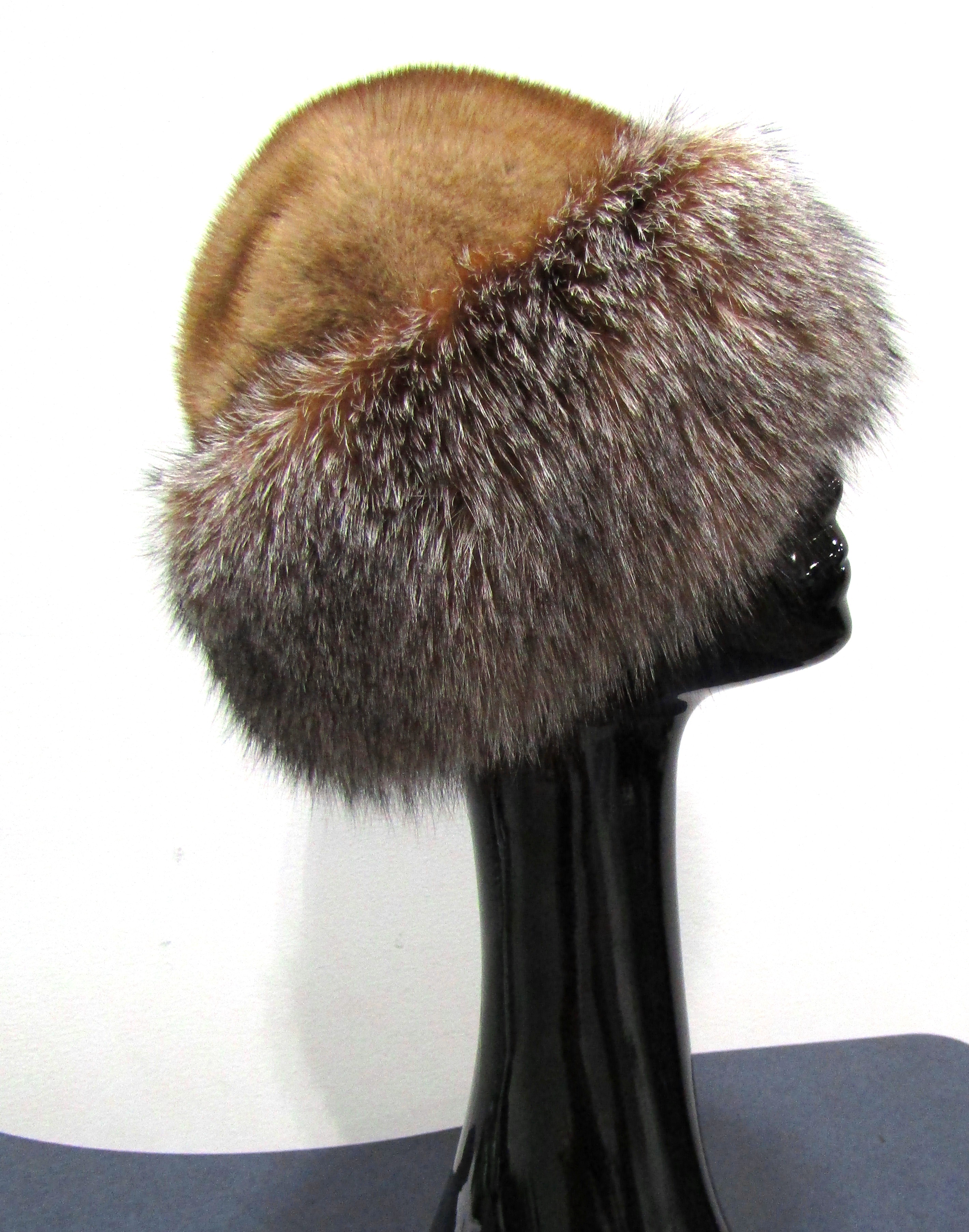 New Pastel Mink & Dyed Crystal Fox Cuff Hat