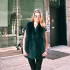 New Emerald Green Dyed Fox Vest ( size: 4 & 8)