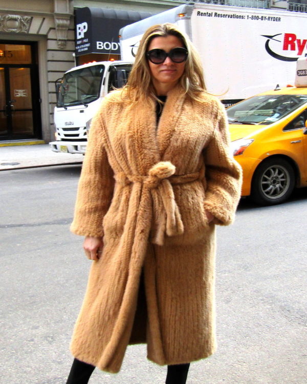 Pre-Owned Camel Dyed Knitted Mink Coat (size: 6 - 8 ...
