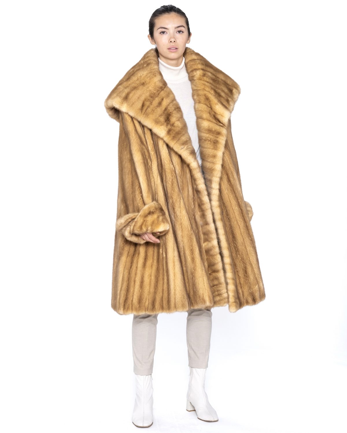 Fendi Designed Pre-Owned Bleached Whiskey Mink 7/8 Swing Coat Madison  Avenue Furs Henry Cowit,