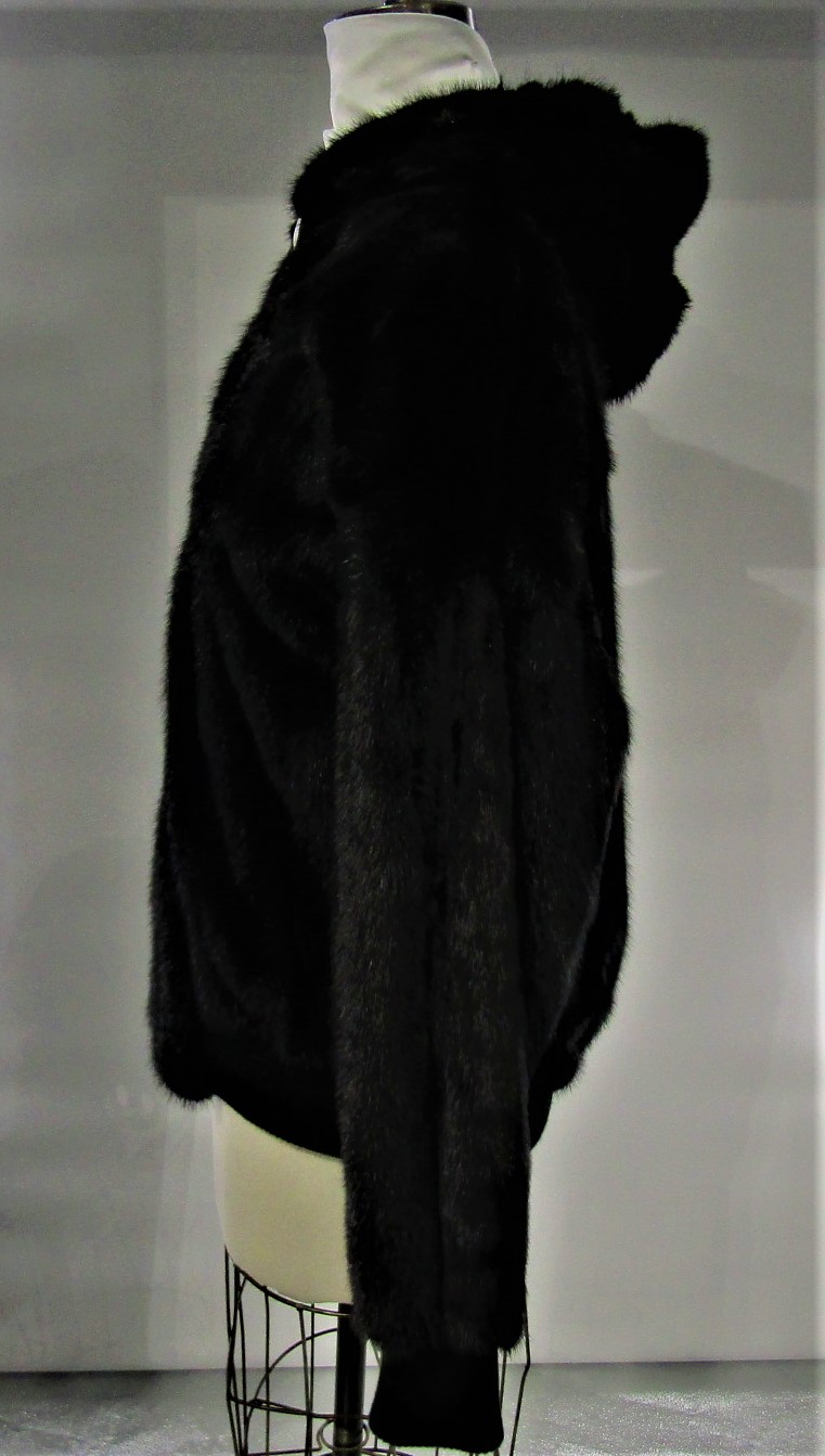 Pre-Owned Unisex Black Dyed Mink Bomber Jacket (Size: Women's 14-16/Men's  42) - Madison Avenue Furs & Henry Cowit, Inc.